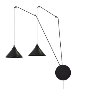 ABRAMO 2 BLACK 160/2 lampa sufitowa wisząca regulowana najnowszy design czarna loft