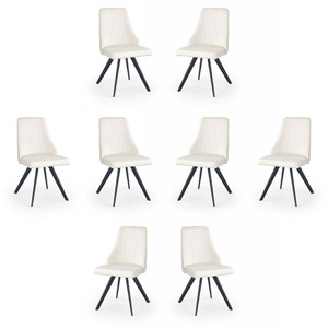 Osiem krzeseł biało czarnych - 9590