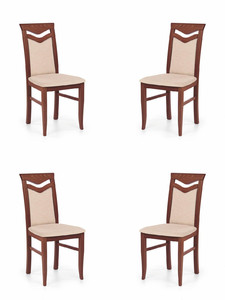 Cztery krzesła tapicerowane czereśnia antyczna II - 0787