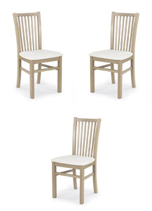 Trzy krzesła tapicerowane  dąb sonoma  - 0947