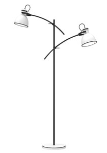 Zumba Lampa Podłogowa Sztyca Prosta 2x40w E27 Biały+Czarny - Candellux