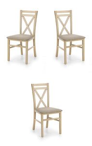 Trzy krzesła tapicerowane  dąb sonoma  - 5196