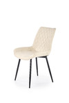 K313 krzesło nogi - czarne, tapicerka - kremowa  - Halmar