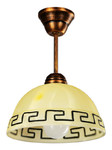 Lampa wisząca (klosz greka ambra) - Lampex