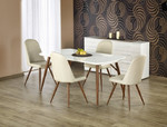 Zestaw stół Richard rozkładany, czereśnia / biały; nogi: czereśnia + 4 krzesła K214  - Halmar