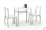 Stół LANCE zestaw: + 2 krzesła, biały - Halmar