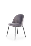 Krzesło K314 nogi - czarne, tapicerka - c. popielaty  - Halmar