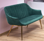 Sofa ELEGANCE 2 XL tapicerka - ciemny zielony, nogi - złote  - Halmar