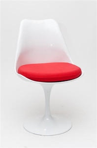 Krzesło Tul białe/czerwona poduszka - d2design