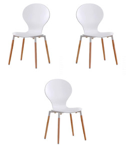 Trzy krzesła białe - 3123