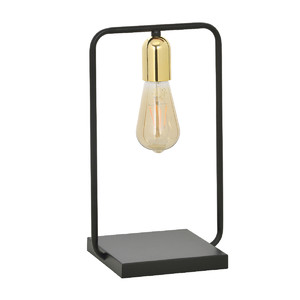 SAVO LN1 BLACK-GOLD 353/LN1 lampka nocna w stylu Loft Edison czarna złote dodatki