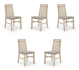 Pięć krzeseł dąb sonoma tapicerowanych - 4694