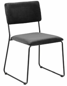 ACTONA krzesło CORNELIA antracytowe - welur, metal - king home