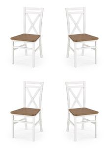 Cztery krzesła białe ciemny orzech - 1241