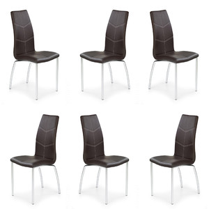 Sześć krzeseł brązowych - 6187