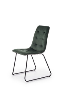 K321 krzesło stelaż - czarny, tapicerka - ciemny zielony / popielaty  - Halmar