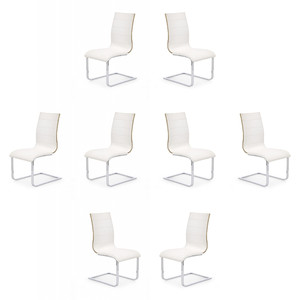 Osiem krzeseł białych sonoma ekoskóra - 7008