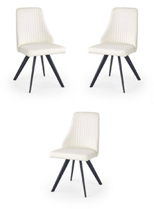 Trzy krzesła biało czarne - 9590