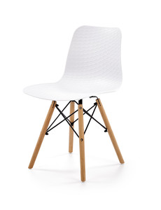 K325 krzesło PP biały, nogi - buk  - Halmar