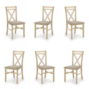 Sześć krzeseł dąb sonoma tapicerowanych - 5196