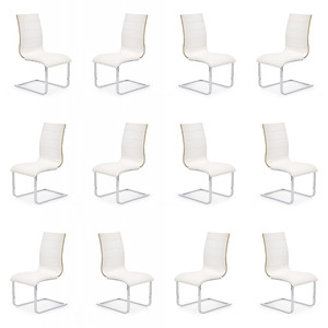 Dwanaście krzeseł białych sonoma ekoskóra - 7008