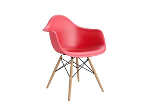 Krzesło P018W PP czerwone, drewniane nogi HF - d2design