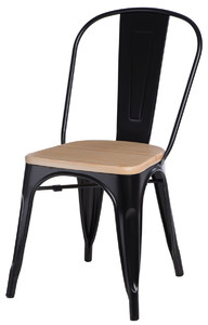 Krzesło Paris Wood czarne sosna naturaln - d2design