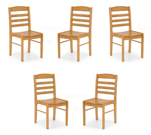 Pięć krzeseł olcha złota - 6732