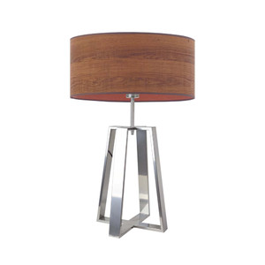 Lampa stołowa do salonu THOR ECO z fornirowym abażurem - Lysne