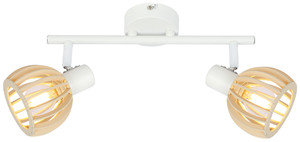 Atarri Lampa Sufitowa Listwa 2x25w E14 Biały+Drewno - Candellux