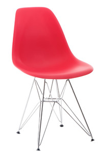 Krzesło P016 PP czerwone, chromowane nogi - d2design