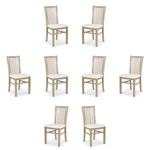 Osiem krzeseł dąb sonoma tapicerowanych  - 0947
