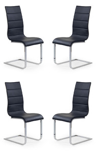 Cztery krzesła czarno / białe ekoskóra - 4849