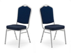 Dwa krzesła niebieskie, stelaż srebrny - 4137