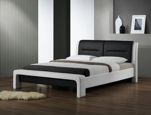CASSANDRA 160 cm łóżko biało-czarny  - Halmar
