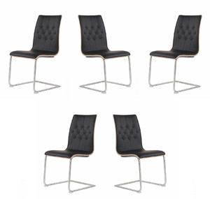 Pięć krzeseł czarnych orzech - 7428