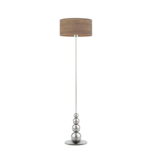 Lampa stojąca do salonu ROMA ECO z fornirowym abażurem - Lysne