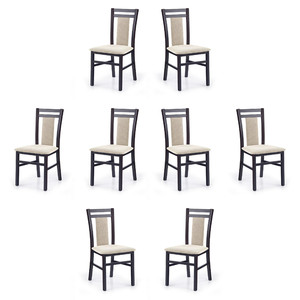 Osiem krzeseł wenge tapicerowanych - 4298