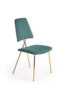 K411 krzesło tapicerka - ciemny zielony, nogi - złoty  - Halmar