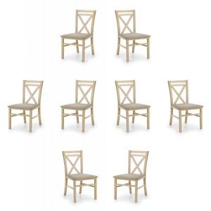 Osiem krzeseł dąb sonoma tapicerowanych - 5196