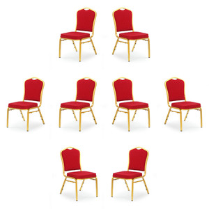 Osiem krzeseł bordowych - 2992