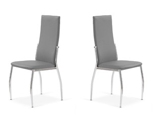 Dwa krzesła popielate chrom - 6803