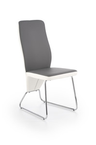 K299 krzesło tył - biały, przód - popiel, stelaż - chrom  - Halmar