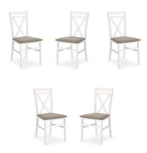 Pięć krzeseł białych tapicerowanych - 5189