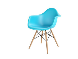 Krzesło P018W PP ocean blue, drewniane nogi HF - d2design