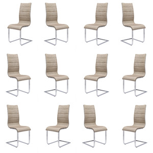 Dwanaście krzeseł beżowo / białych - 1396
