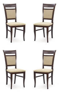 Cztery krzesła tapicerowane  ciemny orzech - 2630