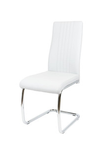 Sk Design Ks036 Białe Krzesło Z Ekoskóry Na Chromowanym Stelażu