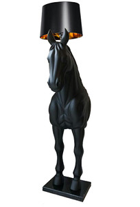 Lampa podłogowa KOŃ HORSE STAND M czarna - włókno szklane - king home