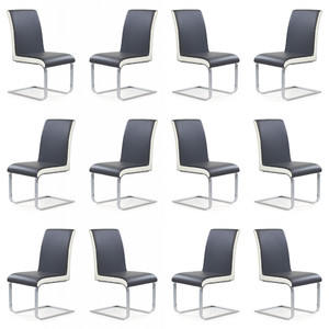 Dwanaście krzeseł popielato - białych - 4832